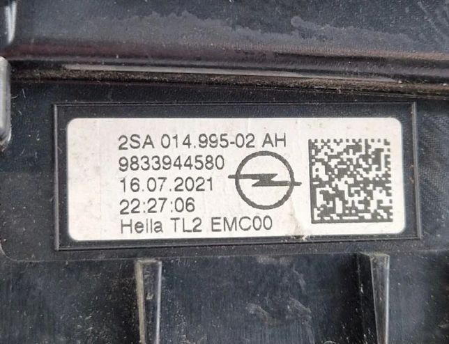 OPEL Mokka 2 generation (2021-2023) Праве заднє фаркопне світло 9833944580 28345600