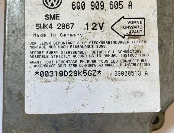 VOLKSWAGEN Golf 4 generation (1997-2006) Блок управління системою SRS 39000513A,6Q0909605A 31569550