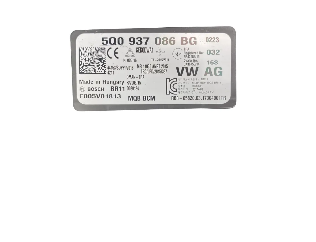 SKODA Octavia 3 generation (2013-2020) Блок управления Комфорт 5Q0937086BG 33532526