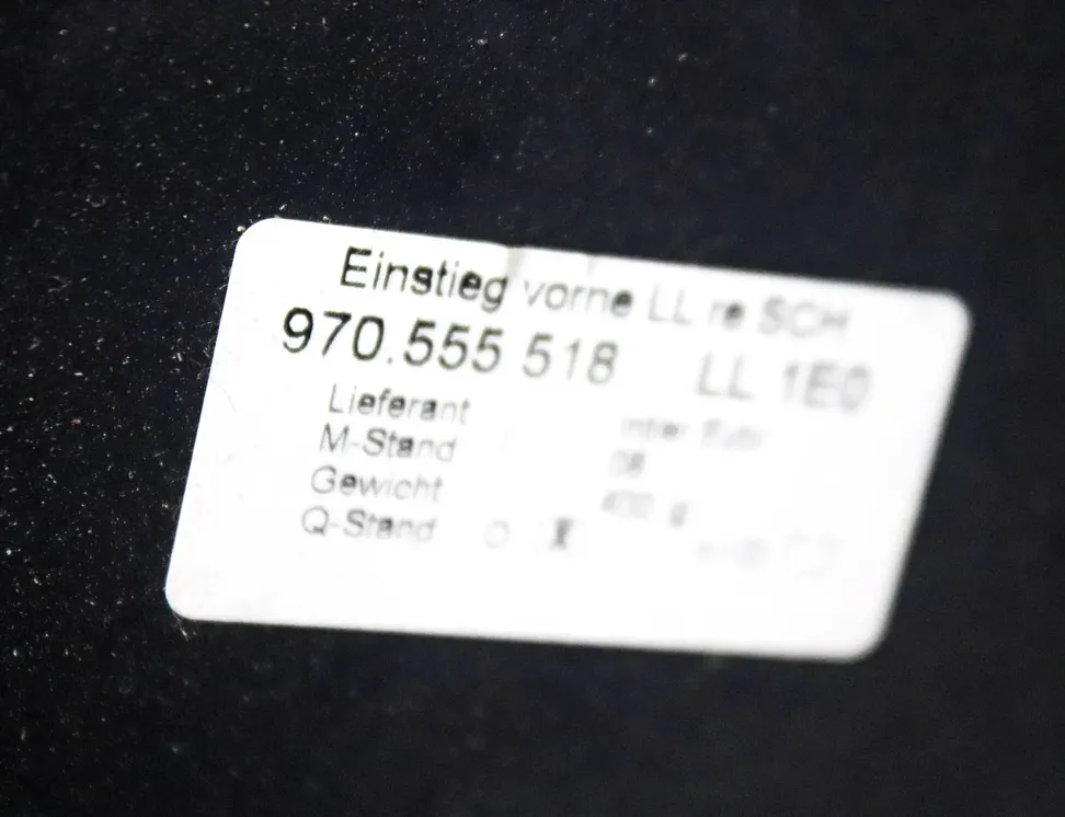 PORSCHE Panamera 970 (2009-2016) Обшивка переднього правого порога 970555518 33383342