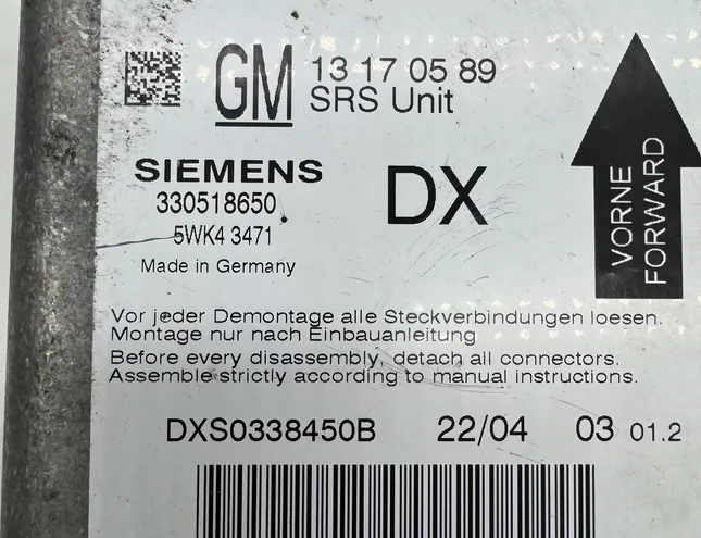 OPEL Vectra C (2002-2005) Блок SRS 13170589 35108701