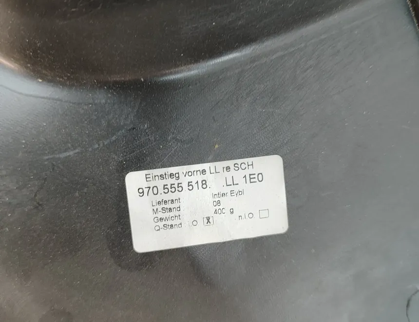 PORSCHE Panamera 970 (2009-2016) Обшивка переднього правого порога 970555518,970.555.518 22451294