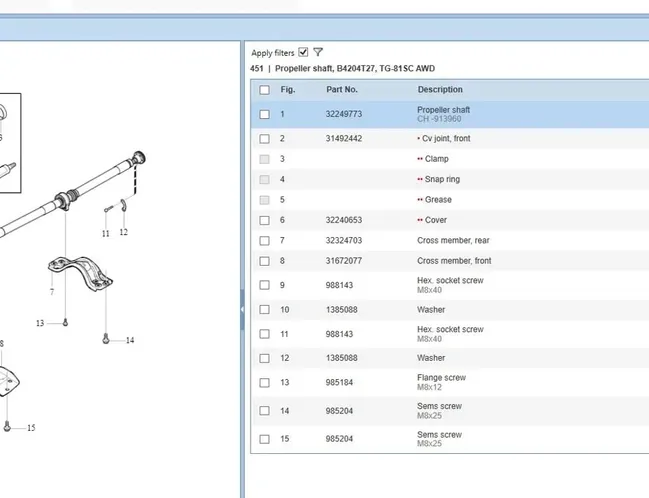 VOLVO XC90 2 generation (2014-2024) карданний вал P31492144,32249773,31492144 29831440